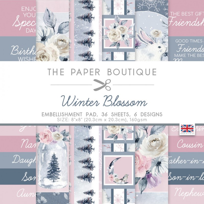 The Paper Boutique Winter Blossom 8x8 Embellishments Pad