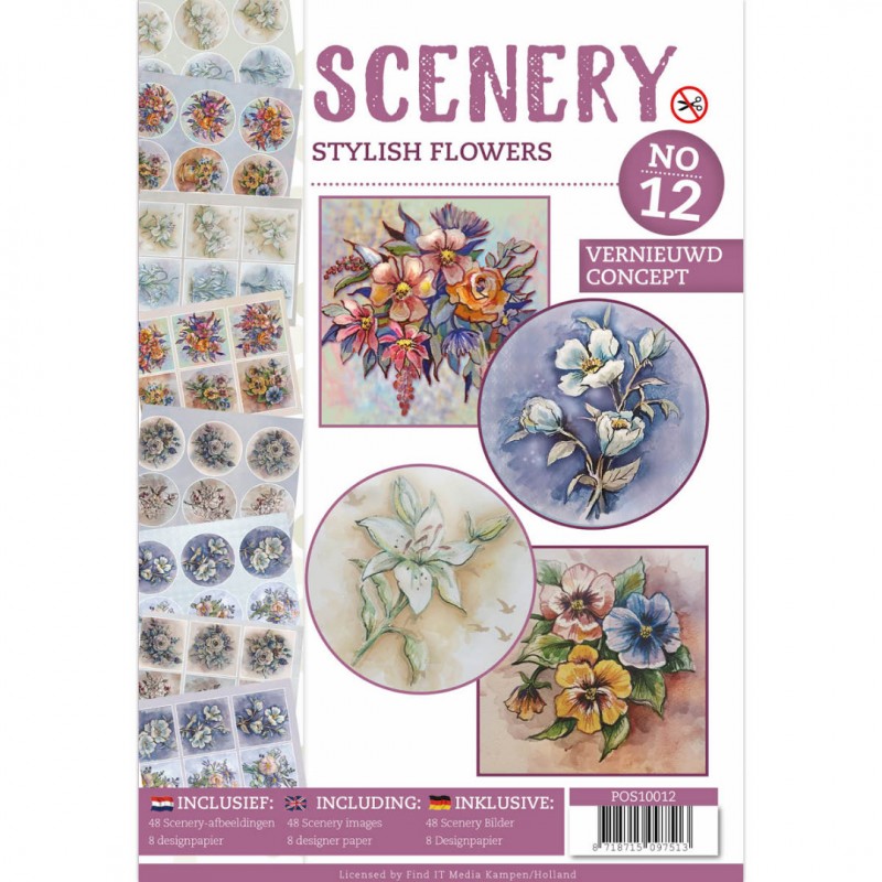 Push Out book Scenery 12 - Stylish Flowers