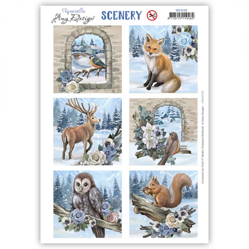 Scenery - Amy Design - Whispers of Winter - Winter Birds - Square