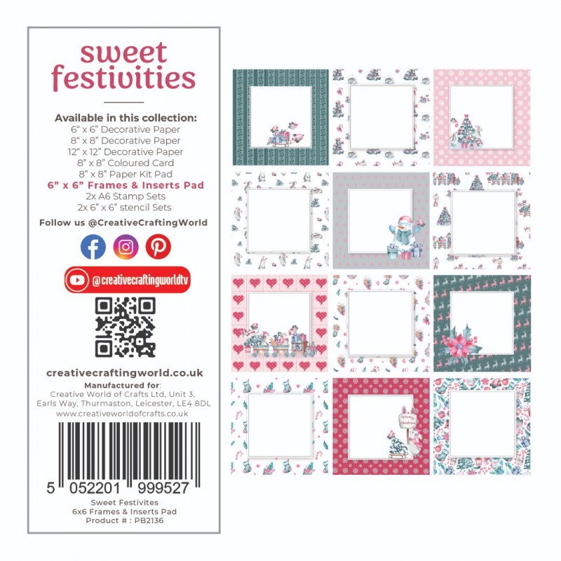 The Paper Boutique Sweetest Festivities Frames and Insert Papers for 6x6 Cards