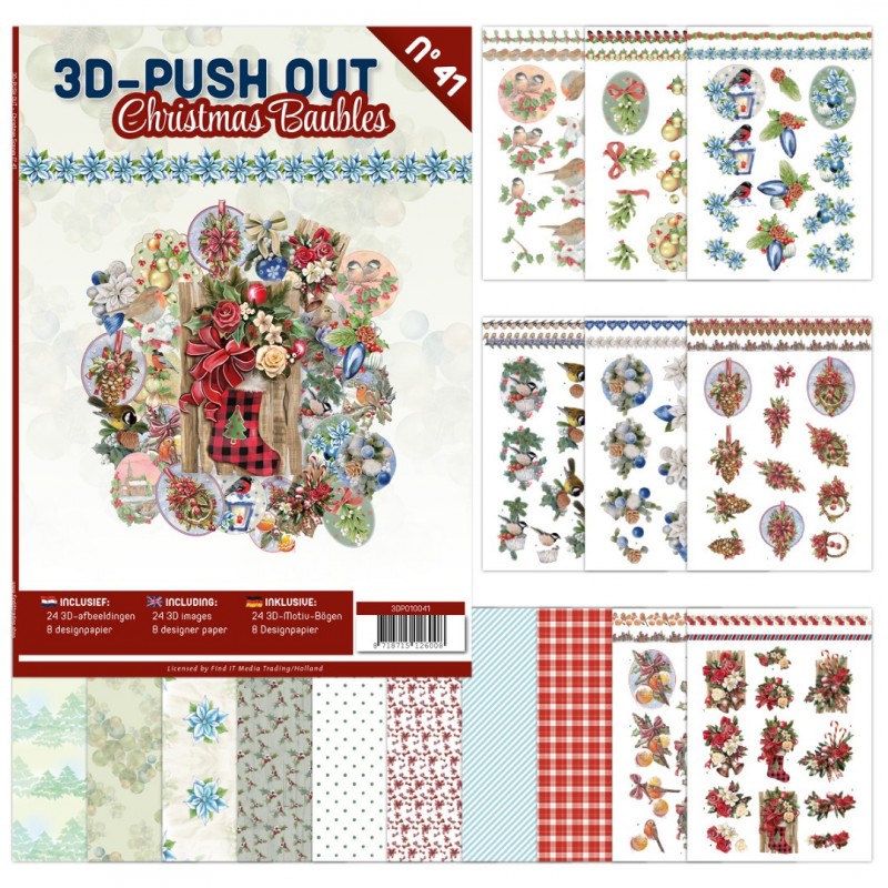 3D Push Out book 41 - Christmas Baubles