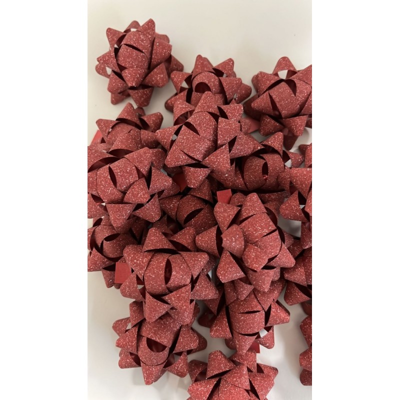  glitterstrikjes 5 cm. Rood