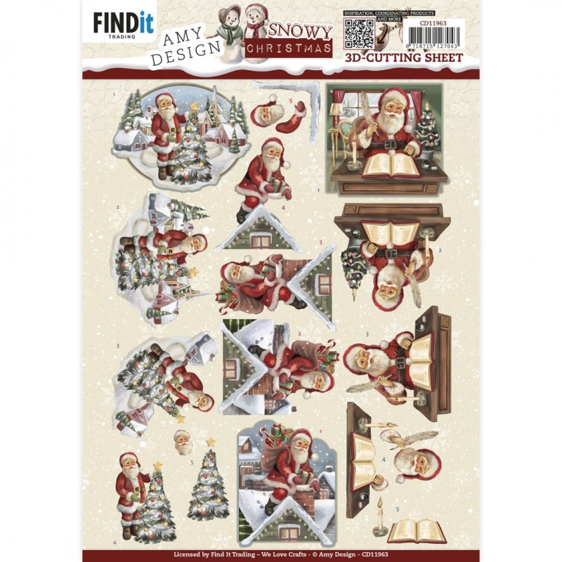 3D Cutting Sheet - Amy Design - Snowy Christmas - Snowy Santa