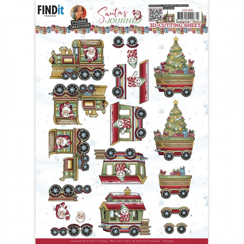 3D Cutting Sheet - Yvonne Creations - Santa's Journey - Train