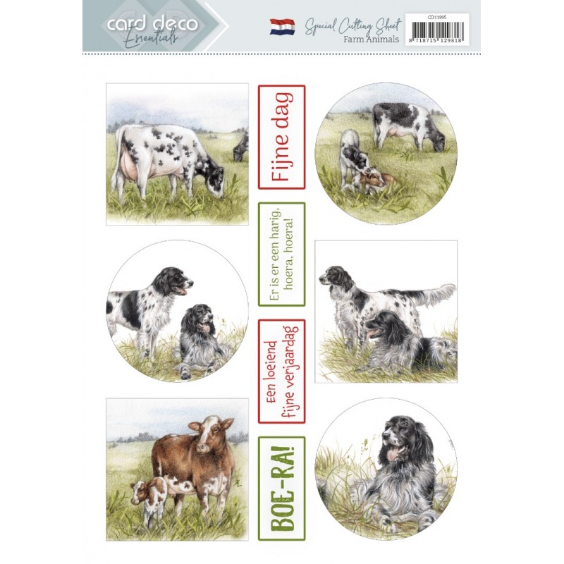 Scenery  Cutting Sheets - Card Deco Essentials - Farm Animals - Dutch