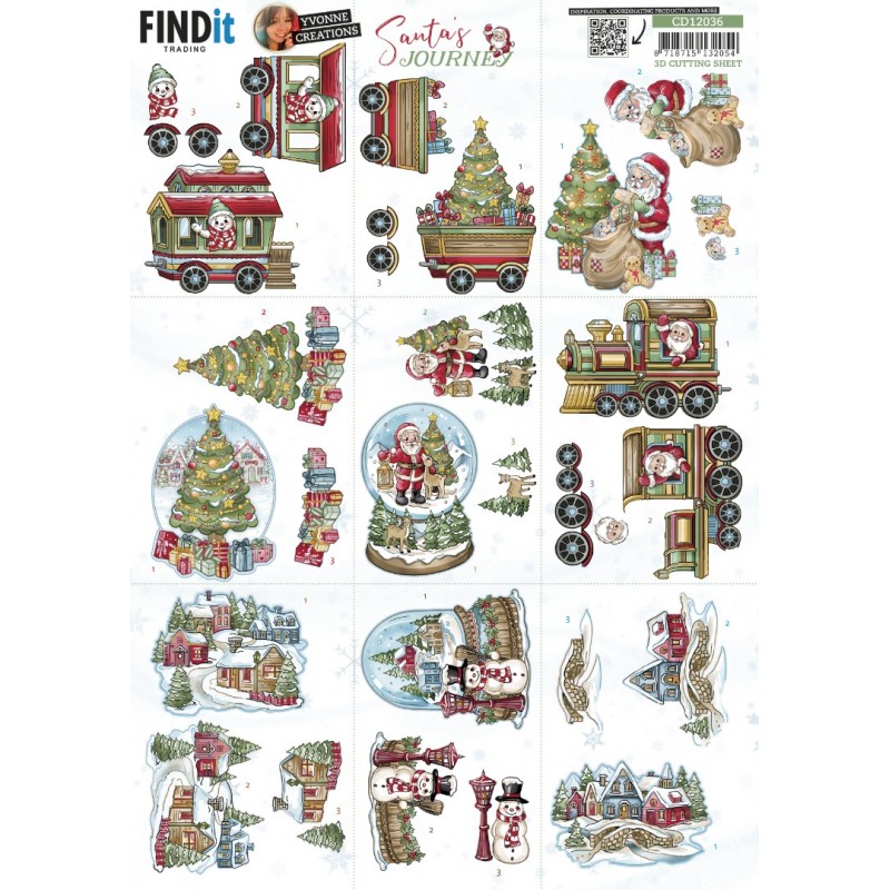 3D Cutting Sheet - Yvonne Creations - Santa's Journey - Mini