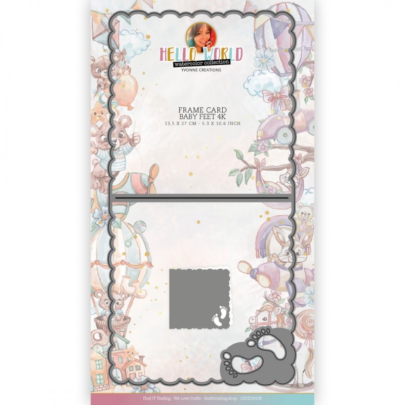 Dies - Yvonne Creations - Hello World - Frame Card Baby Feet Border 4K