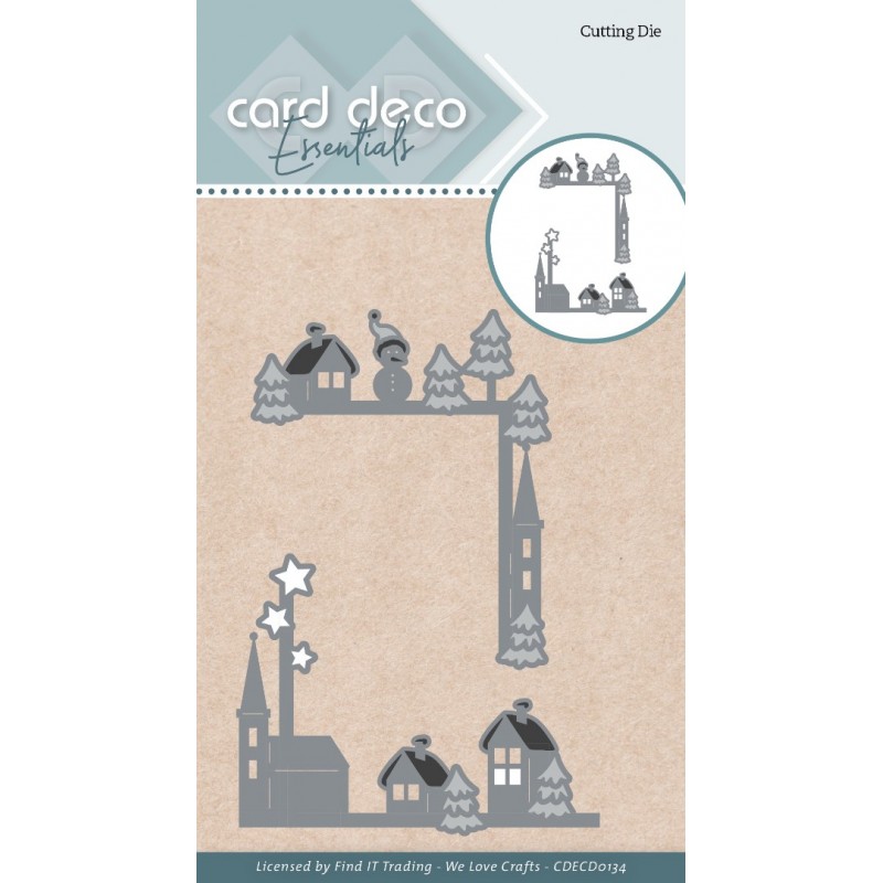 Card Deco Essentials - Cutting Dies - Christmas villages corner frames