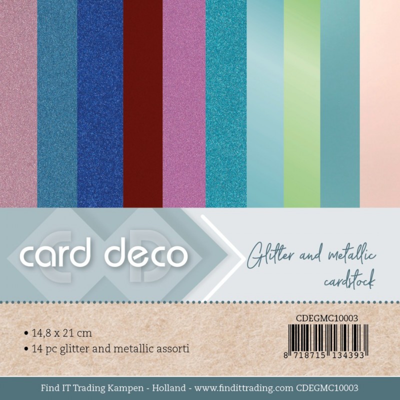 Card Deco Essentials - Glitter and Metallic Cardstock A5