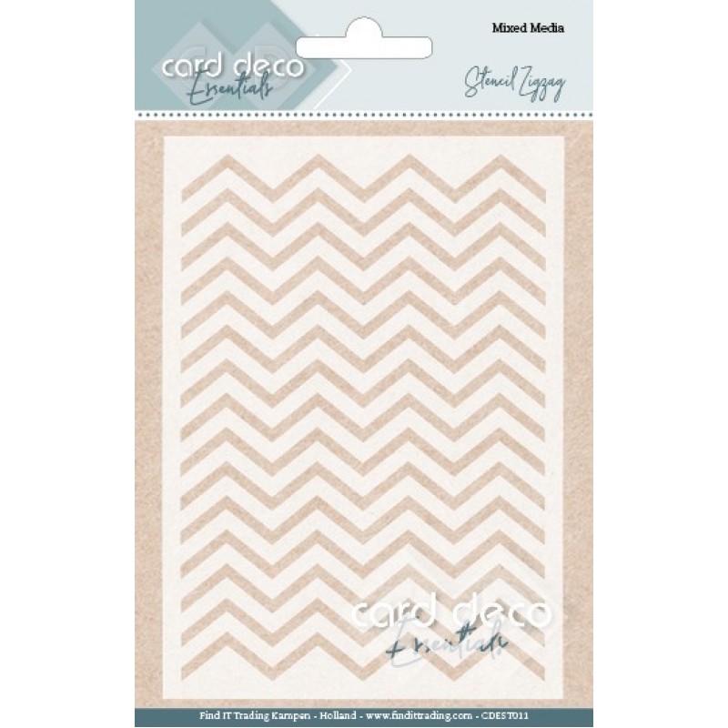 Card Deco Essentials - Mixed Media Stencil- Zigzag