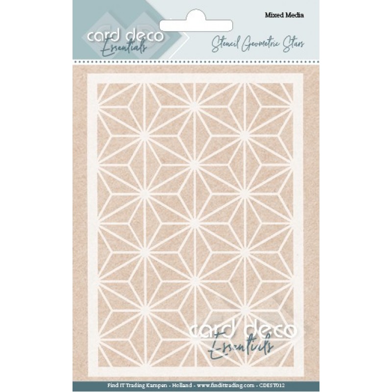 Card Deco Essentials - Mixed Media Stencil - Geometric Stars