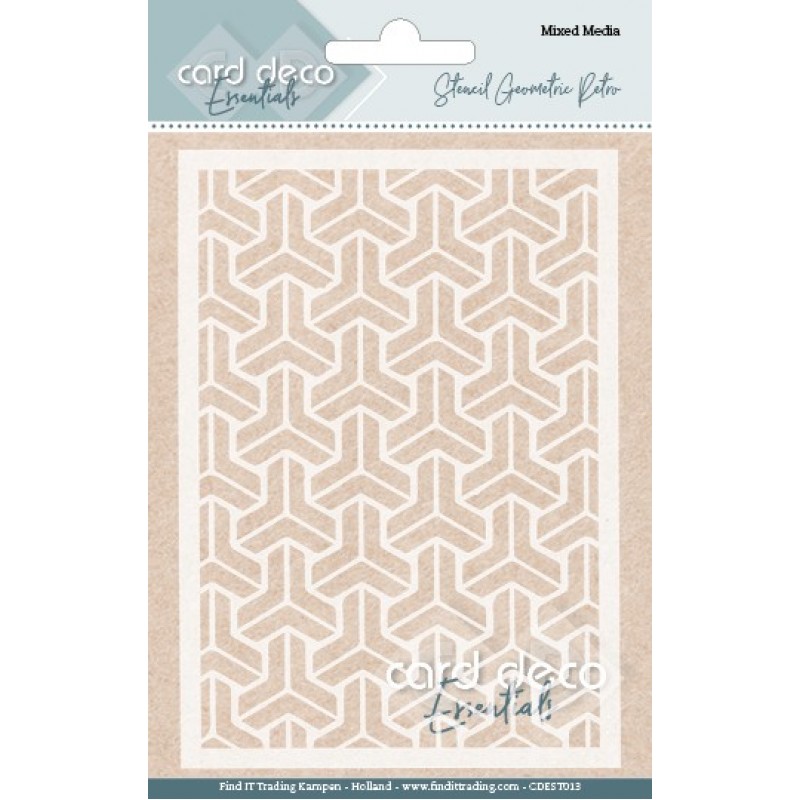 Card Deco Essentials - Mixed Media Stencil - Geometric Retro