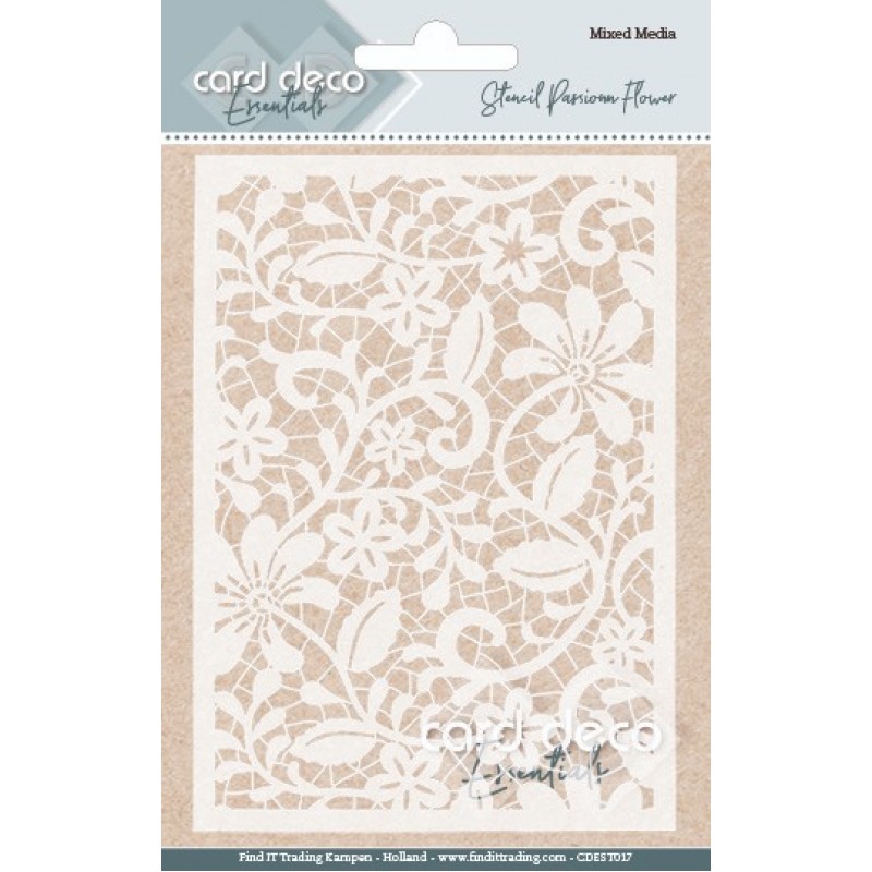 Card Deco Essentials - Mixed Media Stencil - Passion Flower