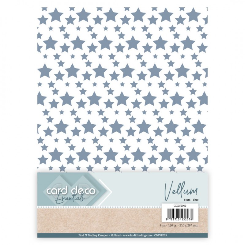 Card Deco Essentials - Vellum - Stars Blue