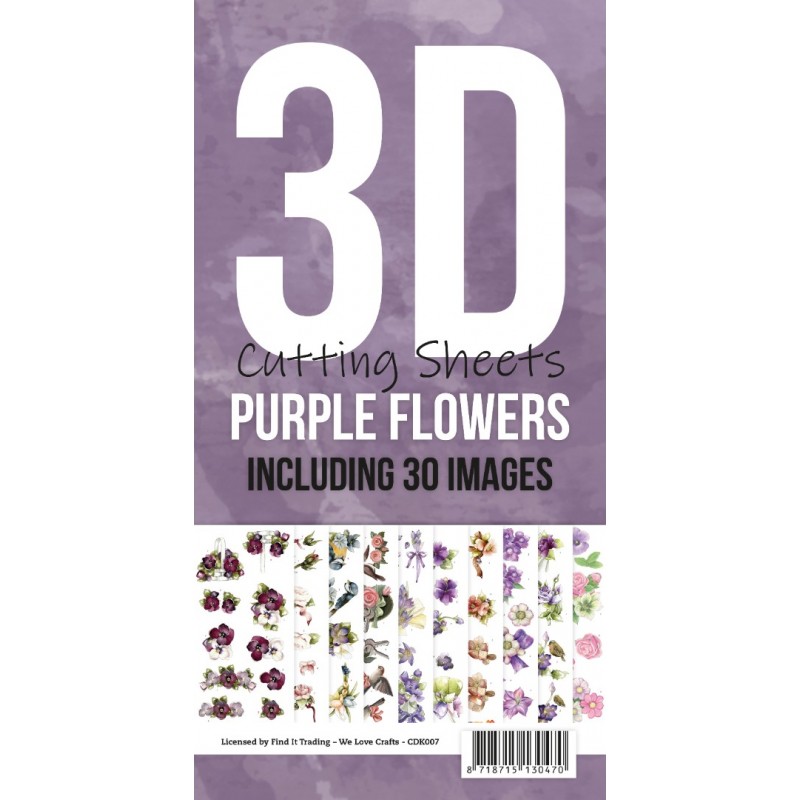 3D Cutting Sheets - Cards Deco - Purple Flowers