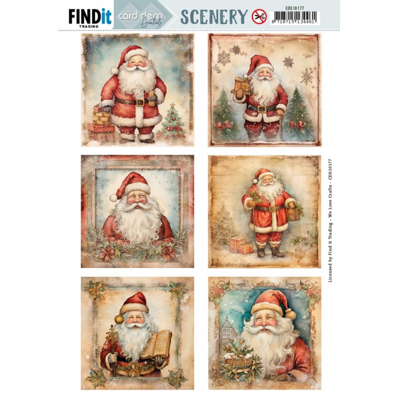 Push Out Scenery - Card Deco Essentials - Santa Square