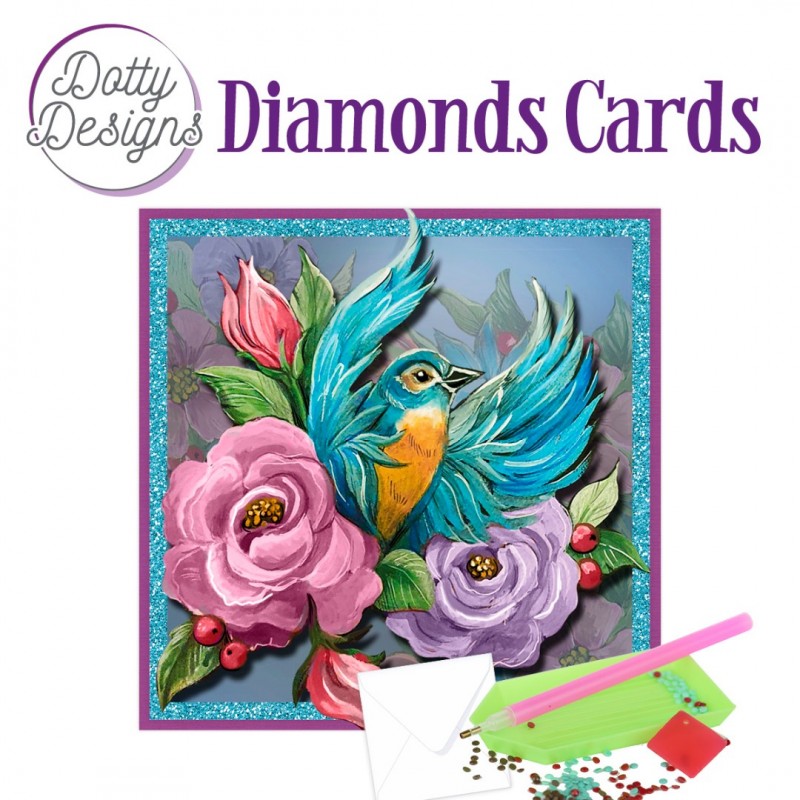 Dotty Designs Diamond Cards - Blue Bird