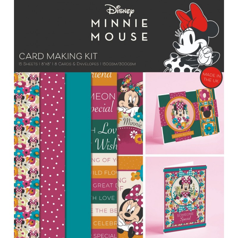 Mickey and Minnie Mouse - Card Making Kit - Makes 8 Cards Kit