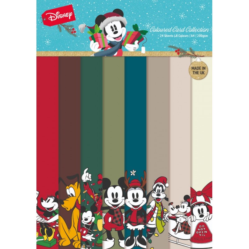 Mickey  and Minnie - Christmas Coloured Card A4 Pack