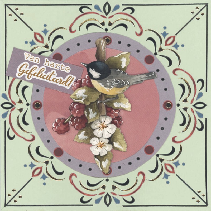 3D Cutting Sheet - Precious Marieke - Birds and Berries - Raspberries