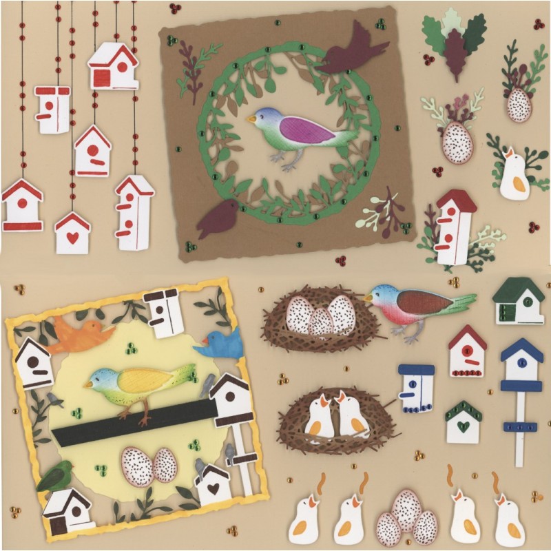 Dies - Jeanine's Art - Vintage Birds - Birdhouses