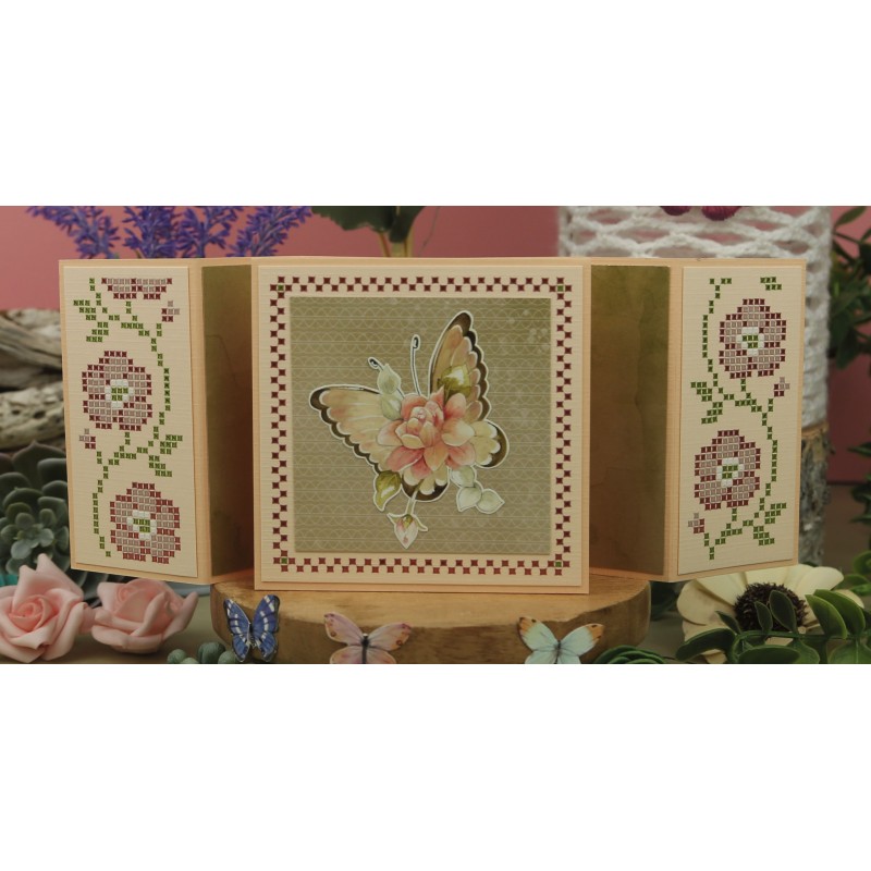 3D Push Out - Precious Marieke - Beautiful Butterfly - Pink