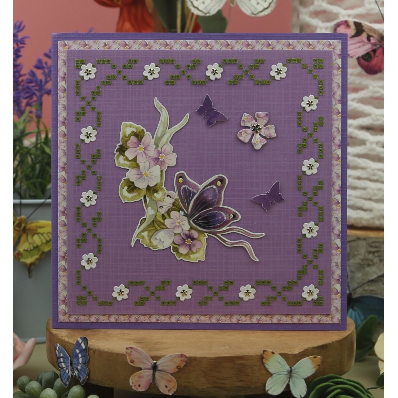 3D Push Out - Precious Marieke - Beautiful Butterfly - Pink