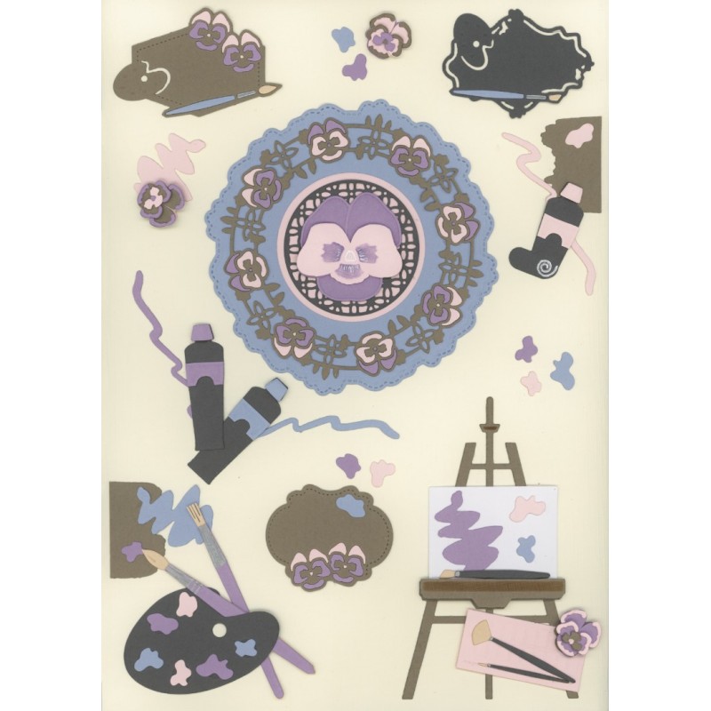 Dies - Precious Marieke - Painted Pansies - Easel