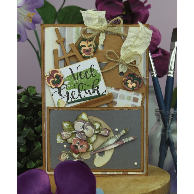 Dies - Precious Marieke - Painted Pansies - Easel