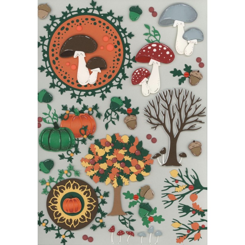Dies - Yvonne Creations - Awesome Autumn - Autumn Mushrooms