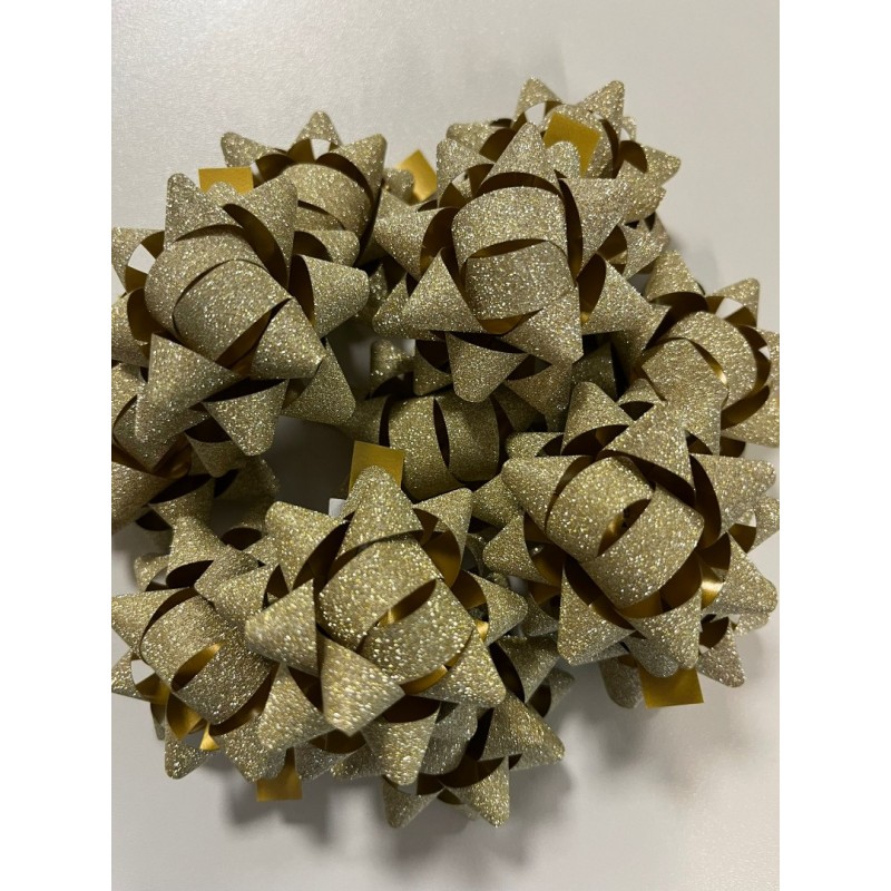  glitterstrikjes 5 cm goud