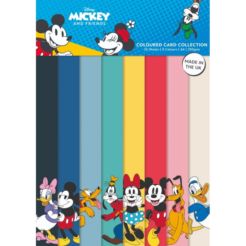 Mickey and Friends - Coloured Card A4 Pack