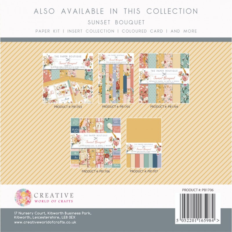 The Paper Boutique Sunset Bouquet 8x8 Embellishments Pad