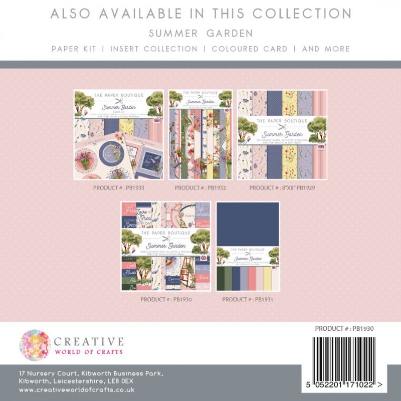 The Paper Boutique Summer Garden 8x8 Embellishments Pad