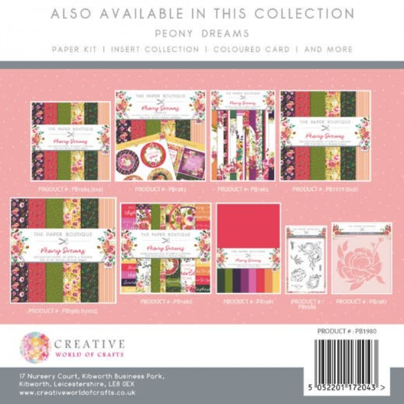 The Paper Boutique Peony Dreams 8x8 Embellishments Pad