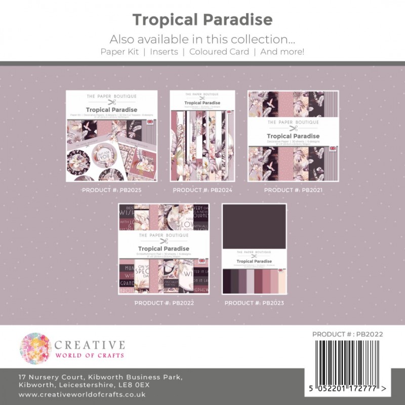 The Paper Boutique Tropical Paradise 8x8 Embellishments Pad