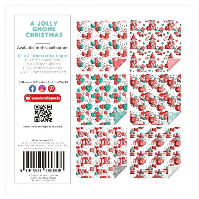 The Paper Boutique A Jolly Gnome Christmas 8x8 Decorative Paperpack