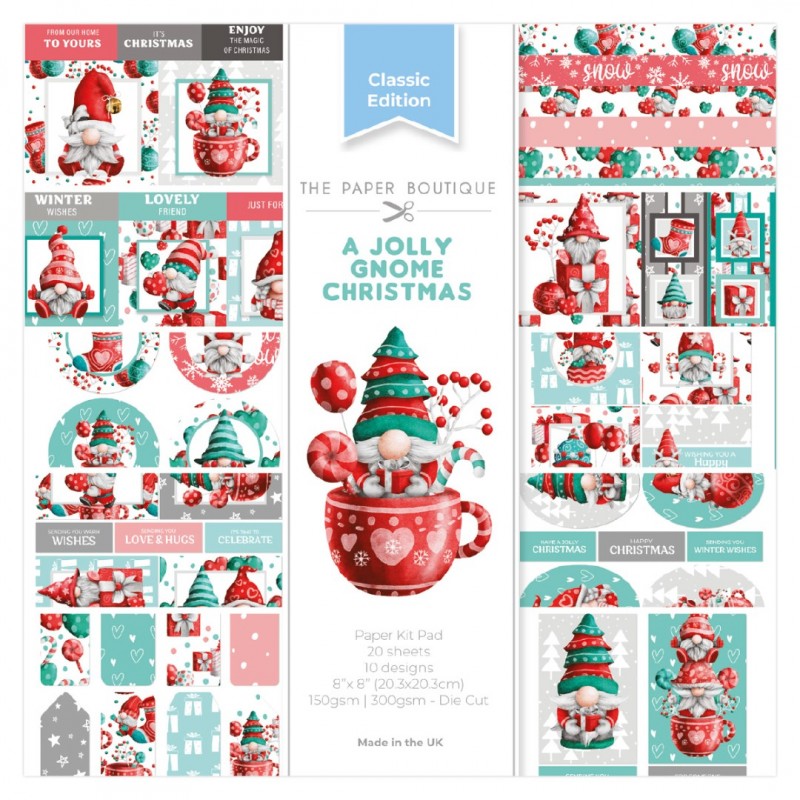 The Paper Boutique A Jolly Gnome Christmas 8x8 Paper Kit Pad