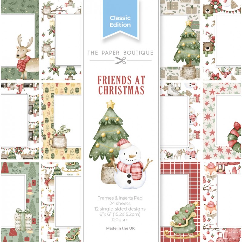 The Paper Boutique Friends at Christmas Frames & Insert Papers for 6x6 Cards