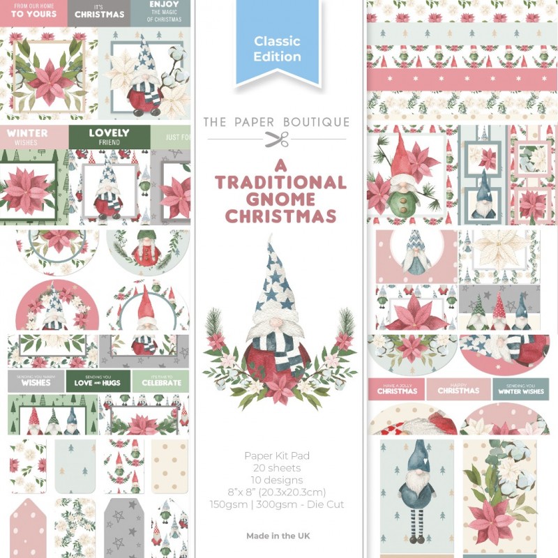 The Paper Boutique A Traditional Gnome Christmas 8x8 Paper Kit Pad