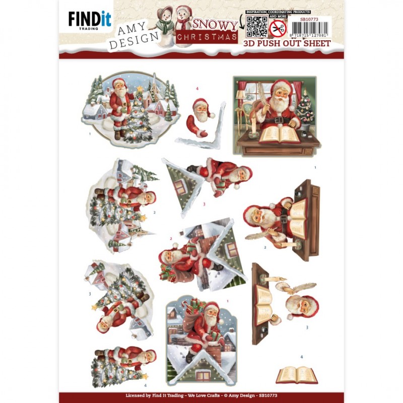 3D Push-Out - Amy Design - Snowy Christmas - Snowy Santa