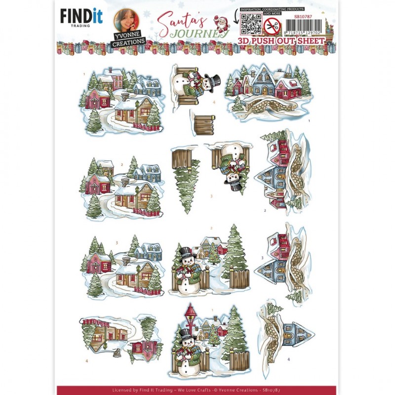 3D Push-Out - Yvonne Creations - Santa's Journey - Village