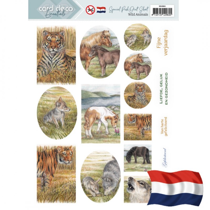 Push Out Scenery Special - Card Deco Essentials - Wild Animals - Dutch