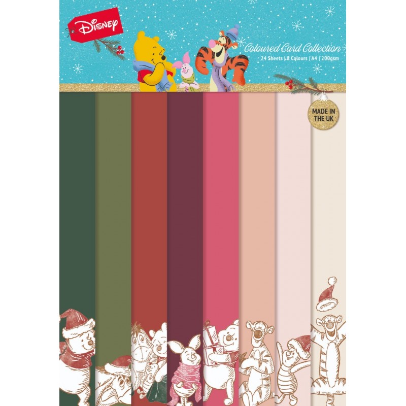 Winnie The Pooh - Christmas Coloured Card A4 Pack