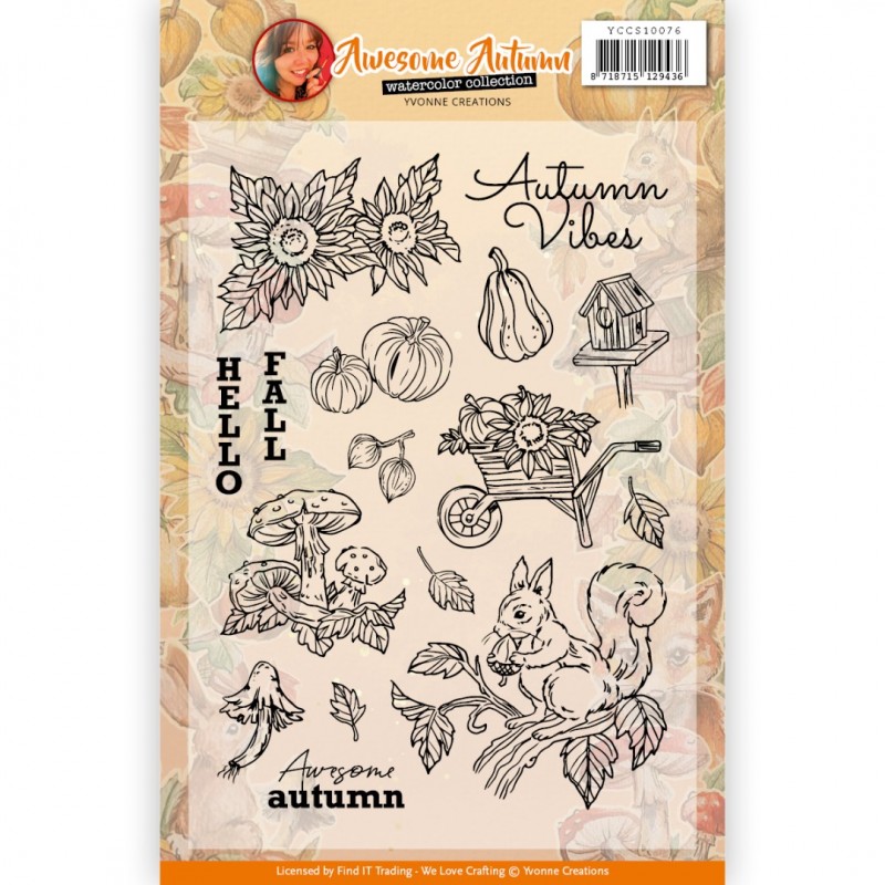 Clear Stamps - Yvonne Creations - Awesome Autumn - Happy Fall