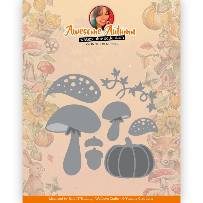 Dies - Yvonne Creations - Awesome Autumn - Autumn Mushrooms