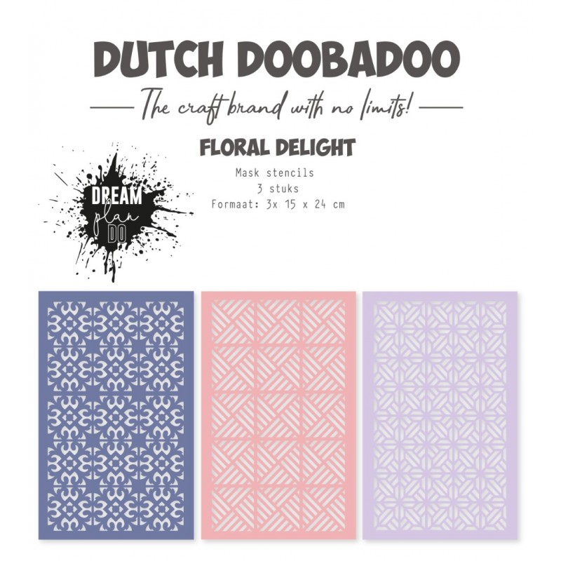 Mask art stencils - DDBD - Floral Delight 3pc.