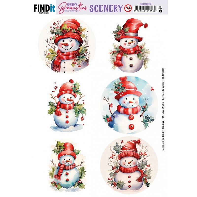 Scenery Push out - Berries Beauties - Snowmen - Round