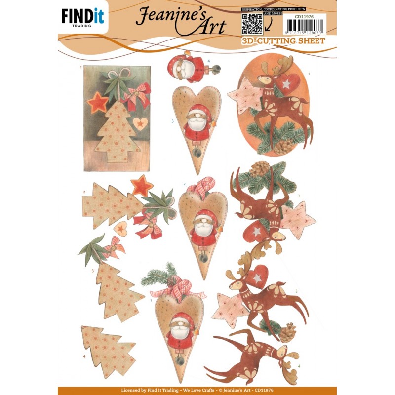 3D Cutting Sheets - Jeanine's Art - Orange Christmas