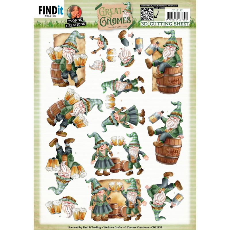 3D Cutting Sheets - Yvonne Creations - Great Gnomes - Party Gnomes